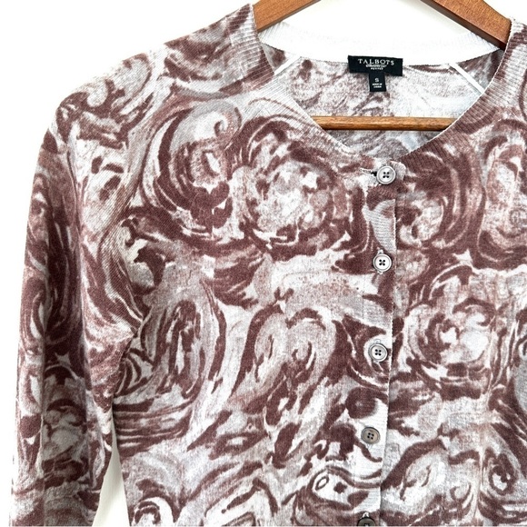 Talbots cardigan, crew neck, raglan cut 3/4 length sleeves, cotton/wool blend - Picture 3 of 9